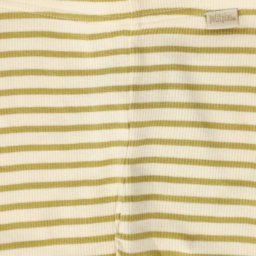 PETIT PIAO GREEN AND OFF WHITE STRIPED LEGGING