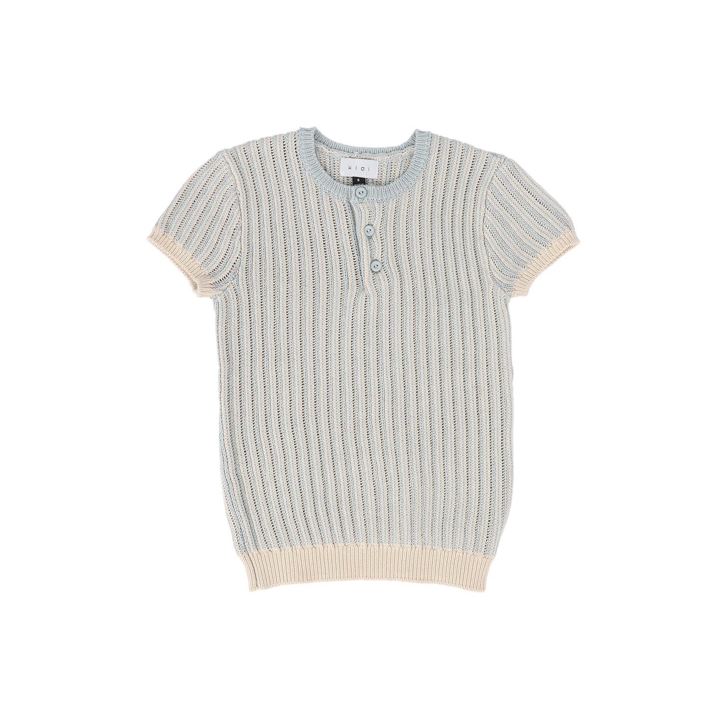 KLAI BLUE/BEIGE STRIPE KNIT SWEATER