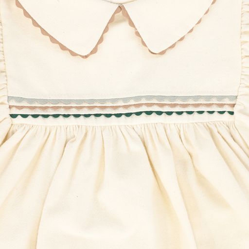 BELLE CHIARA ECRU TRIM COLLAR DRESS