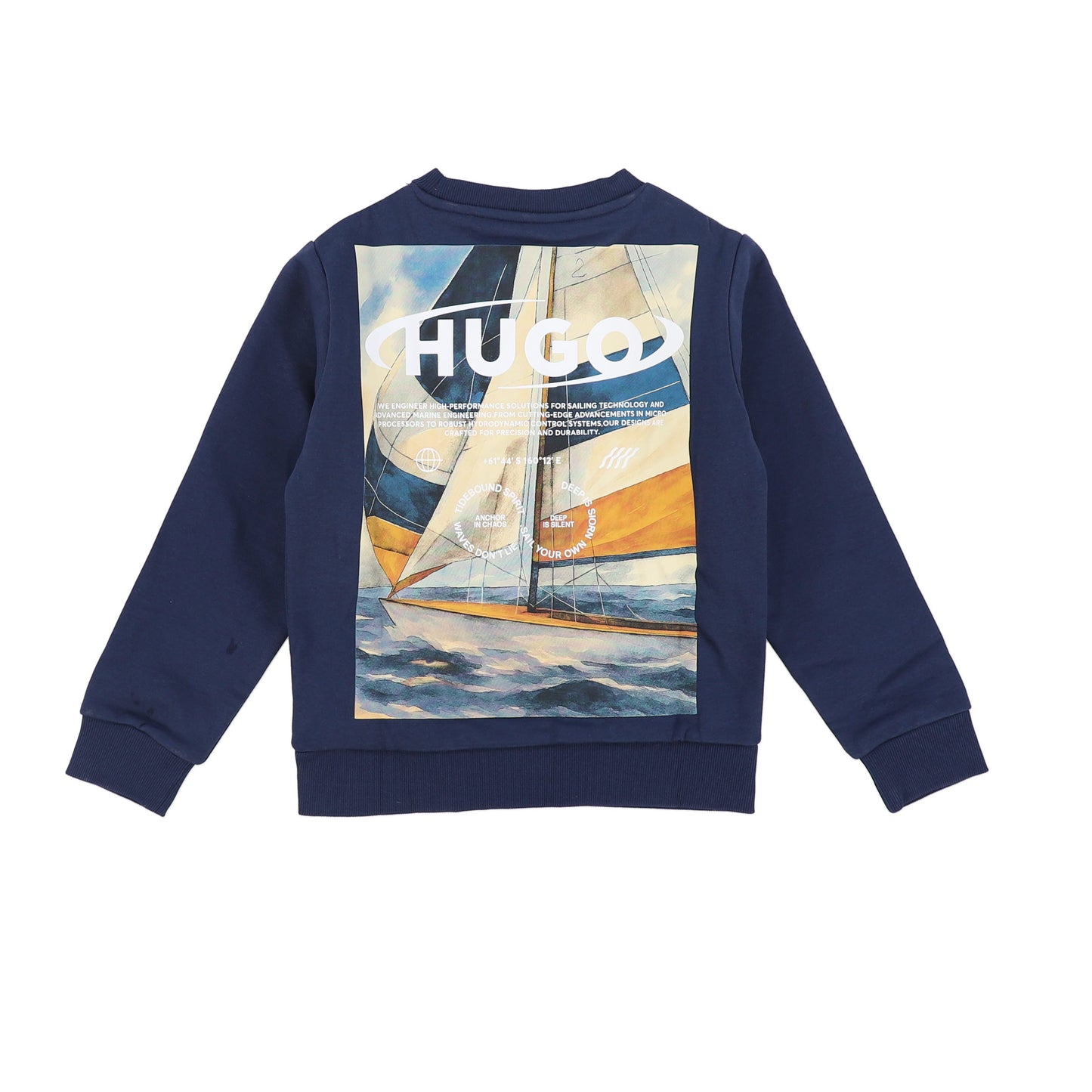 HUGO NAVY LOGO GRAPHIC SWEATSHIRT