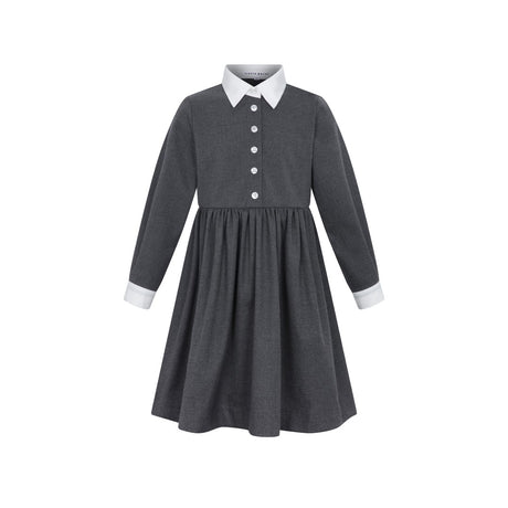 LITTLE PARNI GREY/WHITE COLLAR DRESS