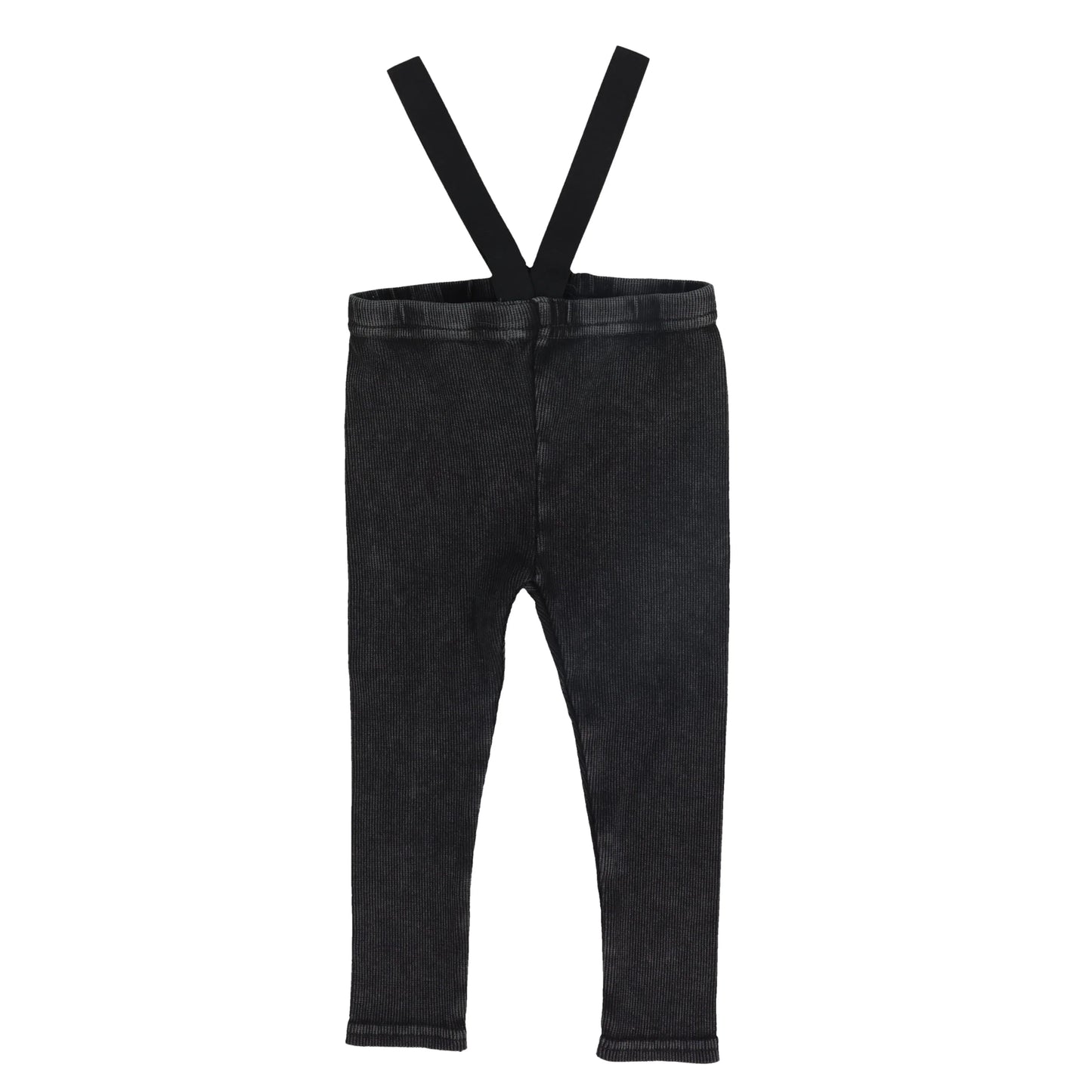 LIL LEGS BLACK WASH SUSPENDER LEGGINGS