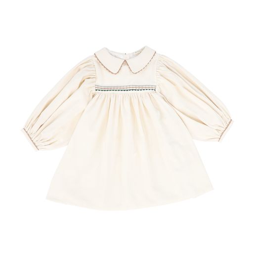 BELLE CHIARA ECRU TRIM COLLAR DRESS