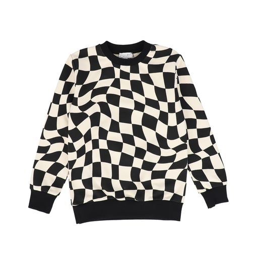 YELL OH BLACK AND WHITE CHECKERED SWEATSHIRT