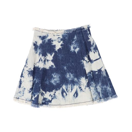 HELLO YELLOW BLUE TYE DYE DENIM SKIRT