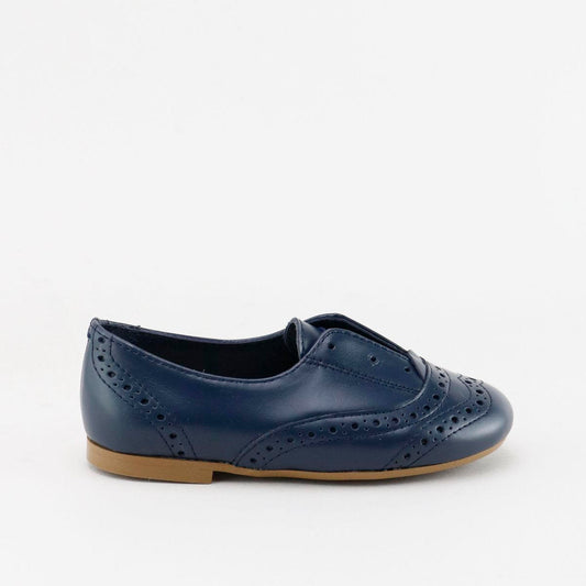 PAPANATAS NAVY DOTTED DESIGN ROUNDED SHOE [Final Sale] [FINAL SALE]