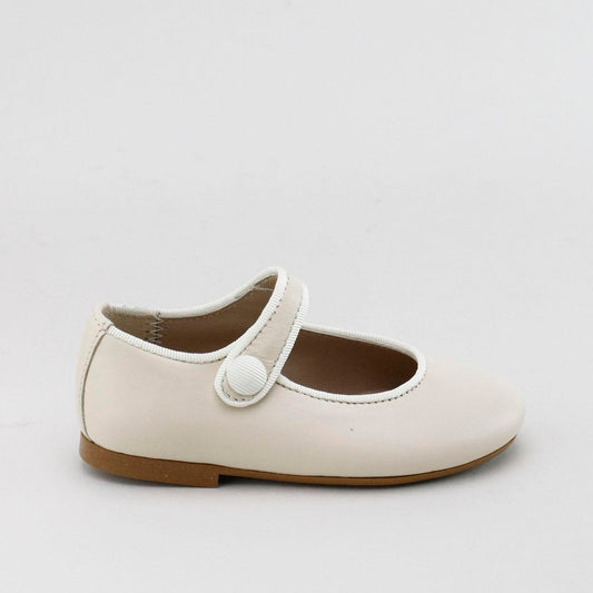 PAPANATAS CREAM LEATHER ROUNDED MARY JANE [Final Sale] [FINAL SALE]