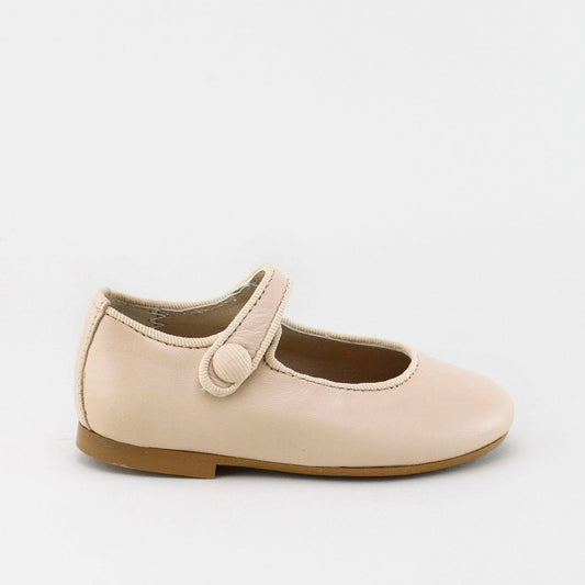 PAPANATAS BEIGE LEATHER ROUNDED MARY JANE [Final Sale] [FINAL SALE]