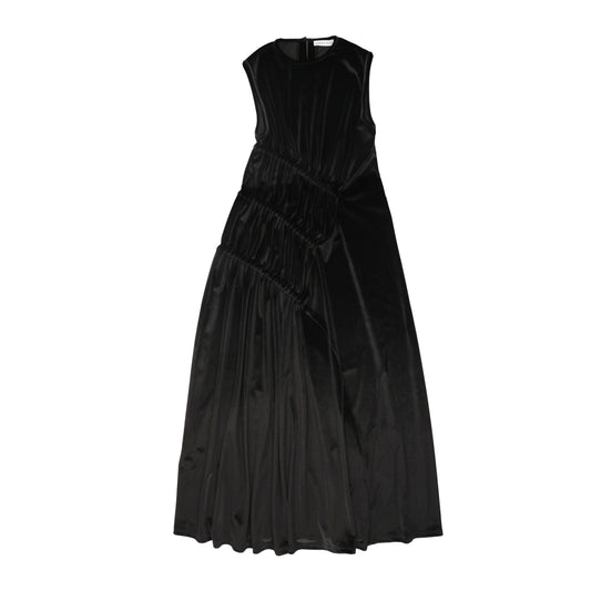 URBAN EDGE BLACK VELOUR RUCHED MAXI JUMPER