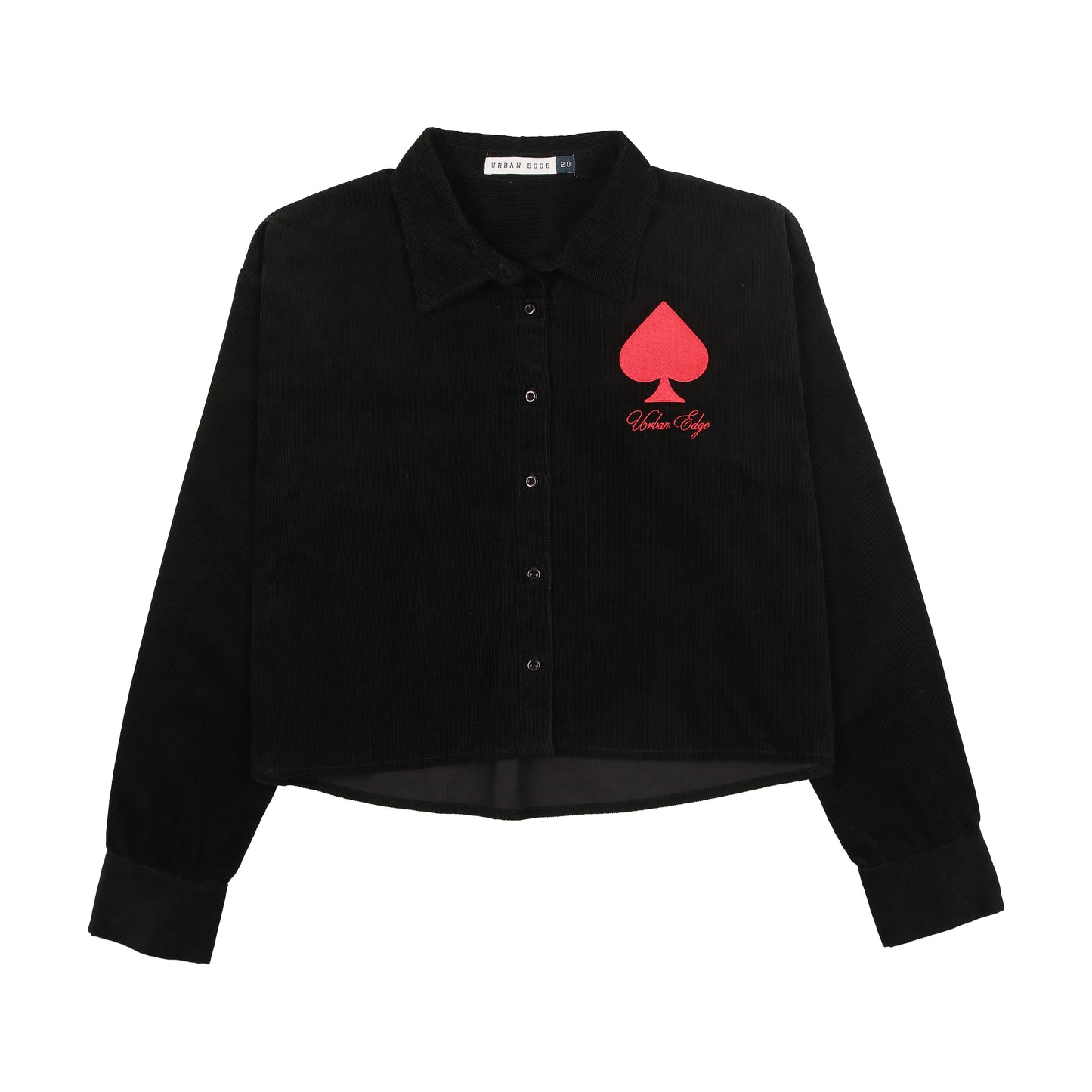 URBAN EDGE BLACK CORDUROY BLOUSE