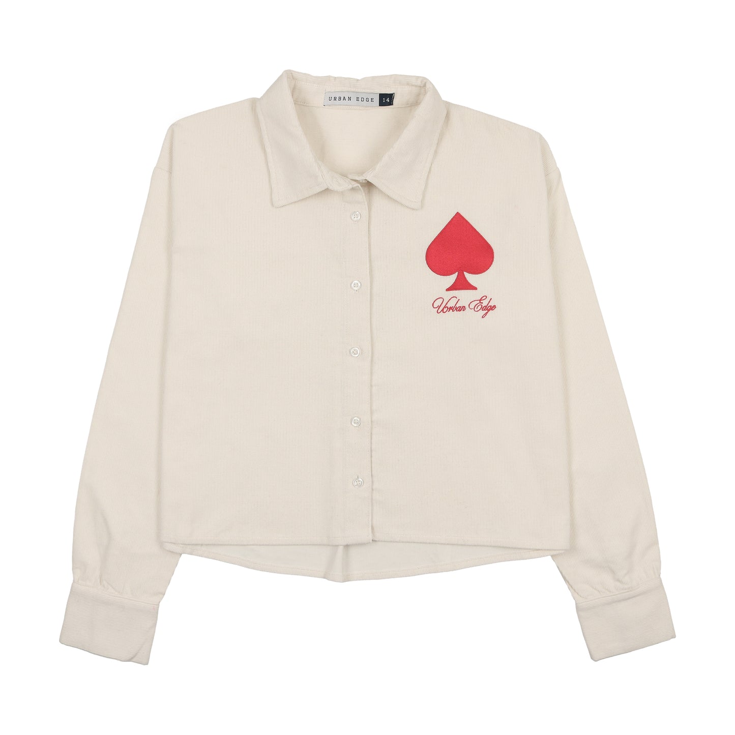 URBAN EDGE CREAM CORDUROY BLOUSE