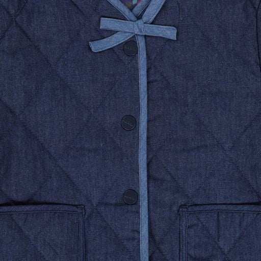 NICOLE MILLER BLUE GREY QUILTED JACKET