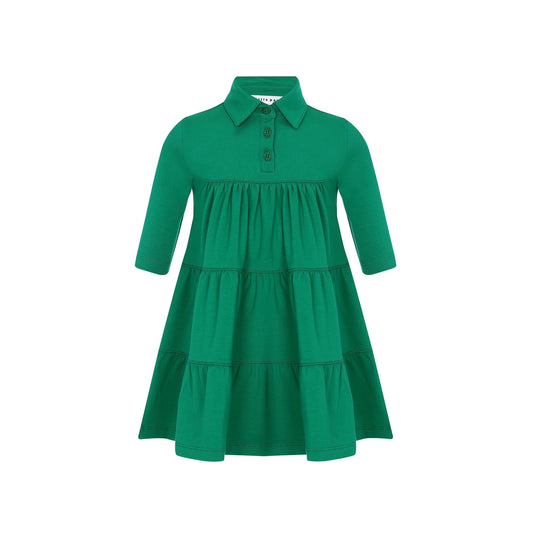 LITTLE PARNI GREEN TIERED DRESS [FINAL SALE]