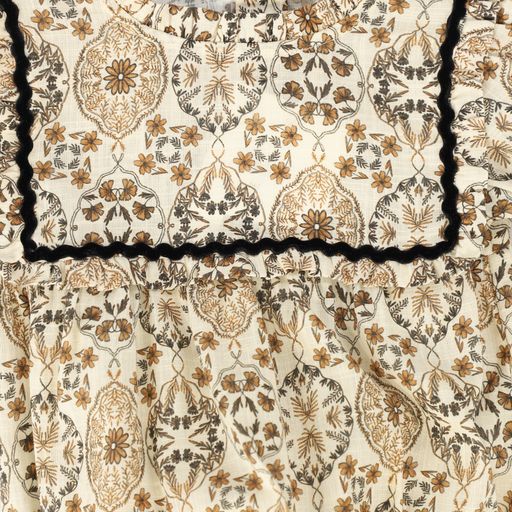 BEBE ORGANIC VINTAGE FLORAL RUFFLE COLLAR ROMPER