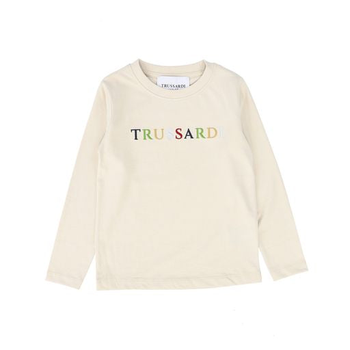 TRUSSARDI ECRU LOGO TSHIRT