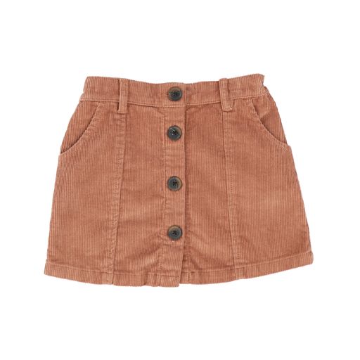 Brown corduroy button skirt hotsell