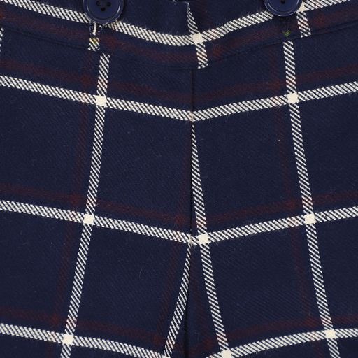 PERNILLE BLUE WHITE PLAID SUSPENDER SHORTS