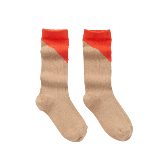Sproet & Sprout Red Colorblock High Socks [Final Sale]