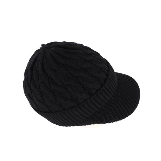 Hey Kid Black Braided Visor Hat [Final Sale]