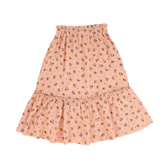 MY LITTLE COZMO PINK FLORAL SKIRT