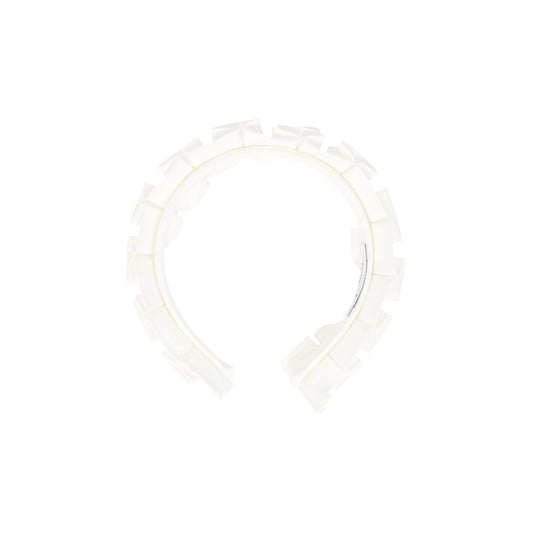 PICCOLA LUDO WHITE RUFFLE TRIM HEADBAND [FINAL SALE]