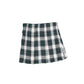 PICCOLA LUDO GREEN PLAID BUCKLE PLEATED SKIRT