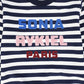 SONIA RYKIEL WHITE/BLUE STRIPED LOGO SWEATSHIRT [FINAL SALE]