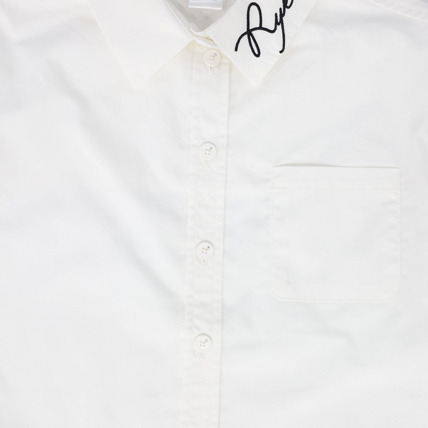 SONIA RYKIEL WHITE LOGO COLLAR BLOUSE