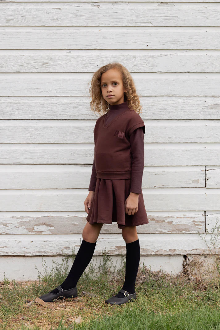 FARREN + ME BURGUNDY WASHED GATHERED SKIRT