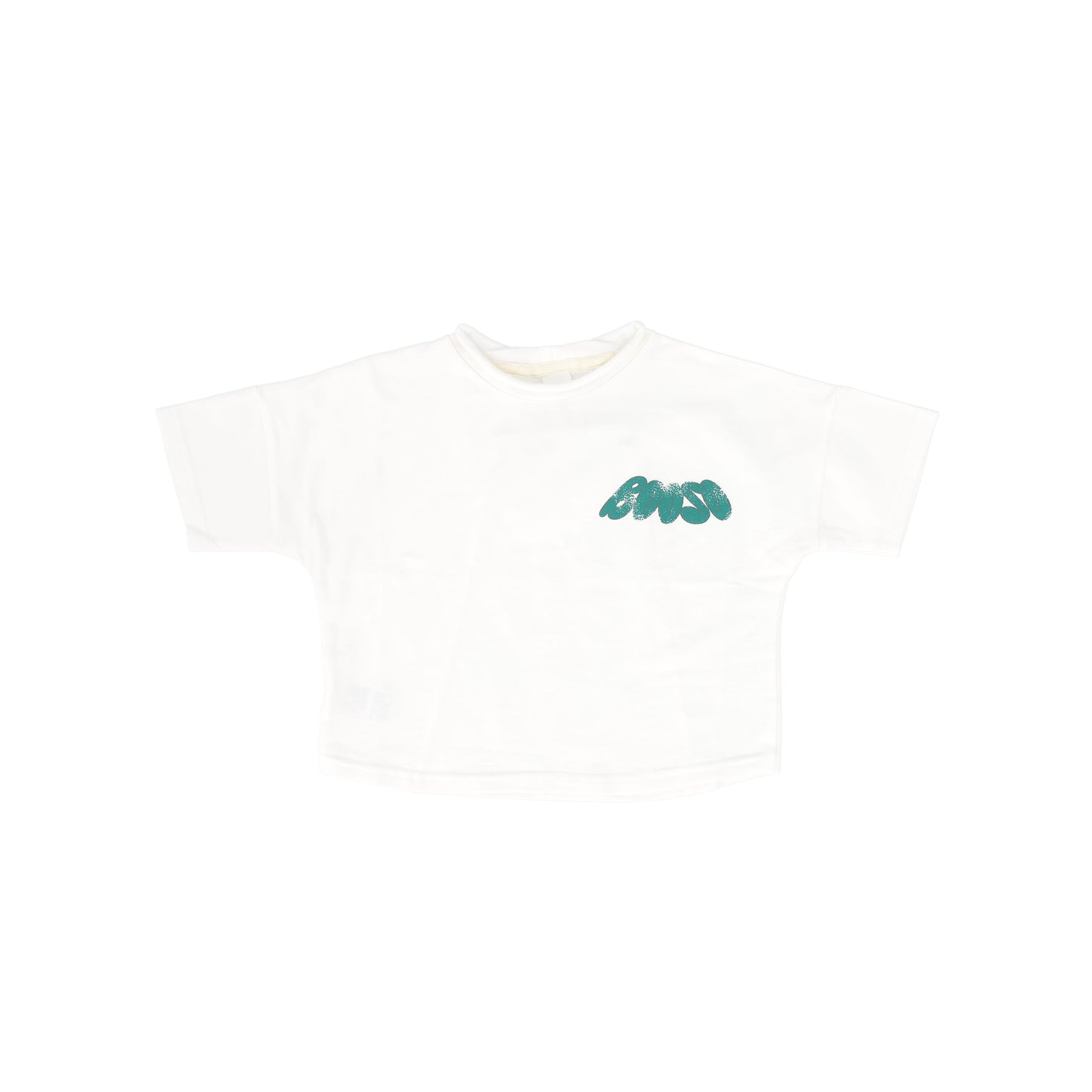 BOOSO ECRU/GREEN WORDED T-SHIRT [FINAL SALE]