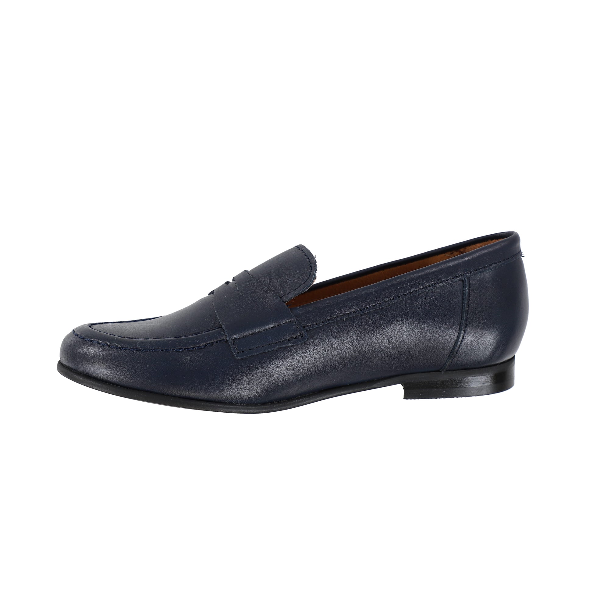 MOCASSIN NAVY LEATHER PENNY LOAFERS – Luibelle