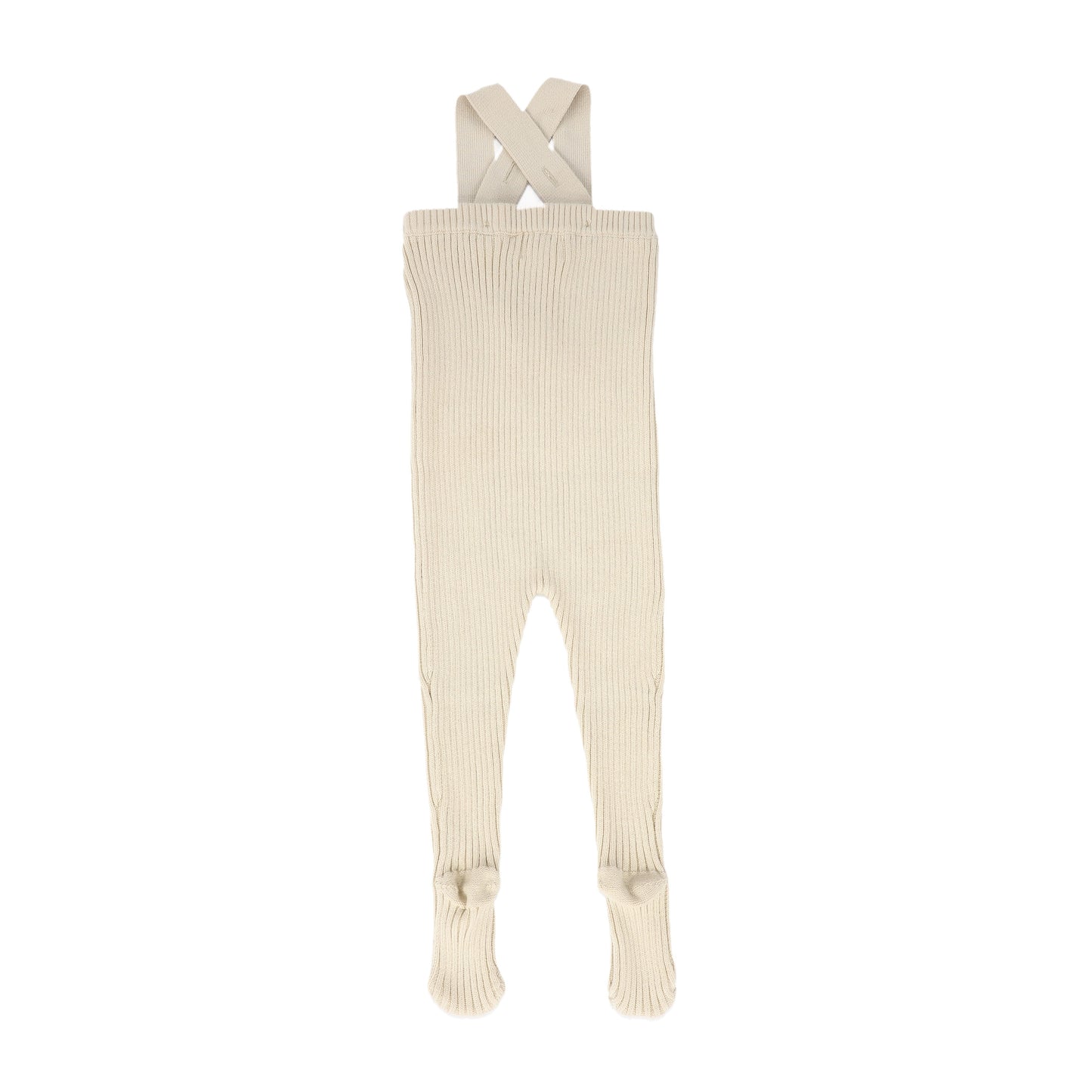 LOOMS BEIGE RIBBED KNIT OVERALLS