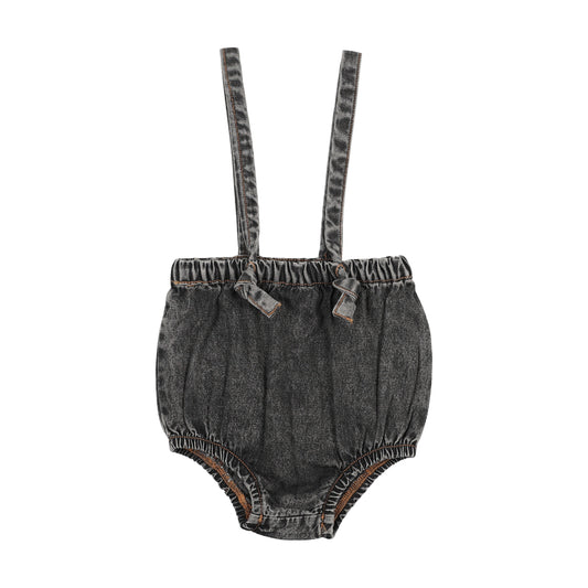 FARREN + ME BLACK DENIM SUSPENDER BLOOMER