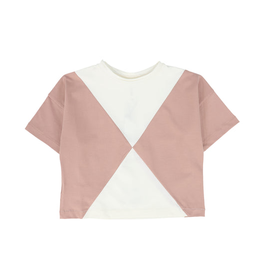 BOOSO MAUVE/IVORY PANEL T-SHIRT