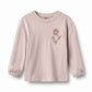 WHEAT LILAC EMBROIDERED FLOWER TEE