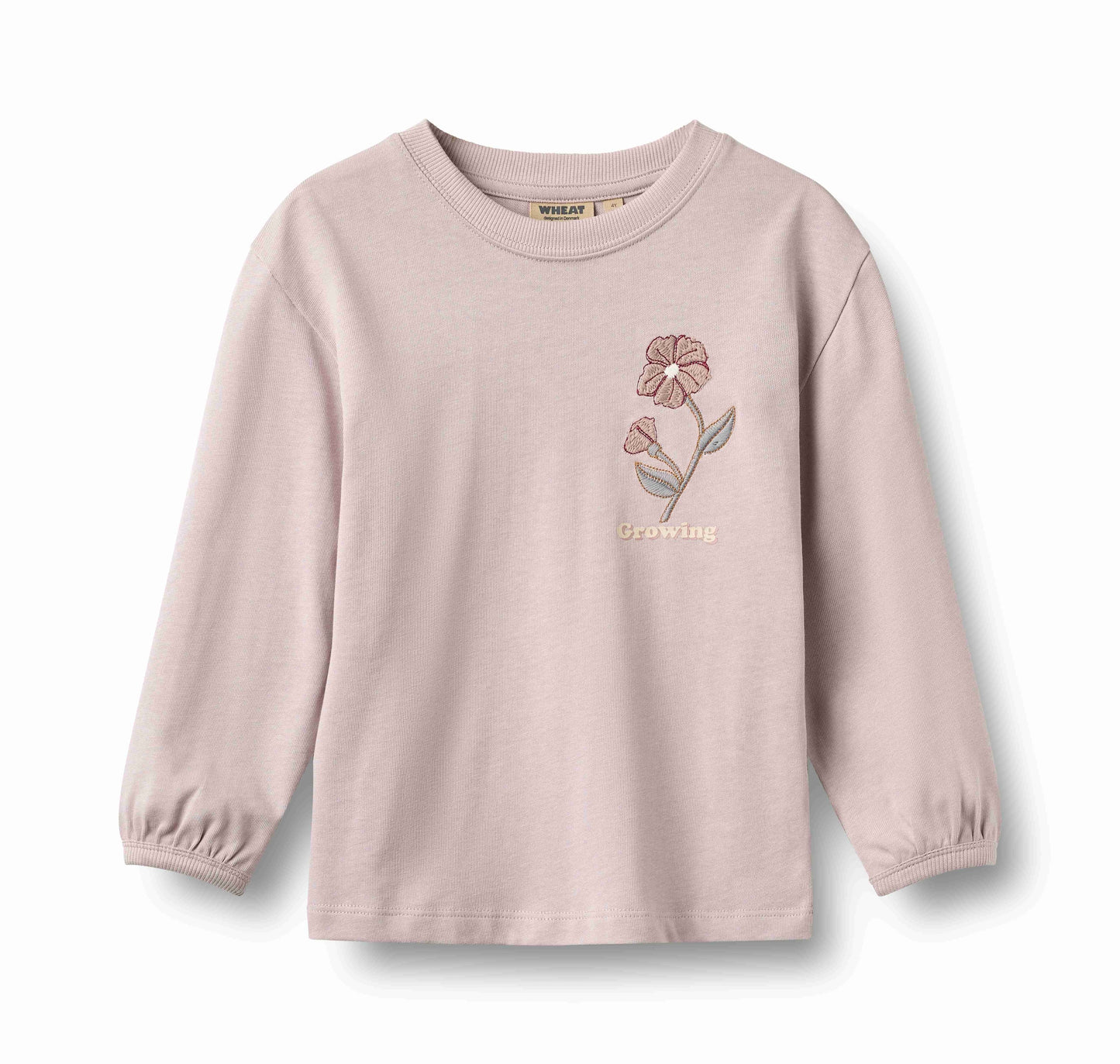 WHEAT LILAC EMBROIDERED FLOWER TEE