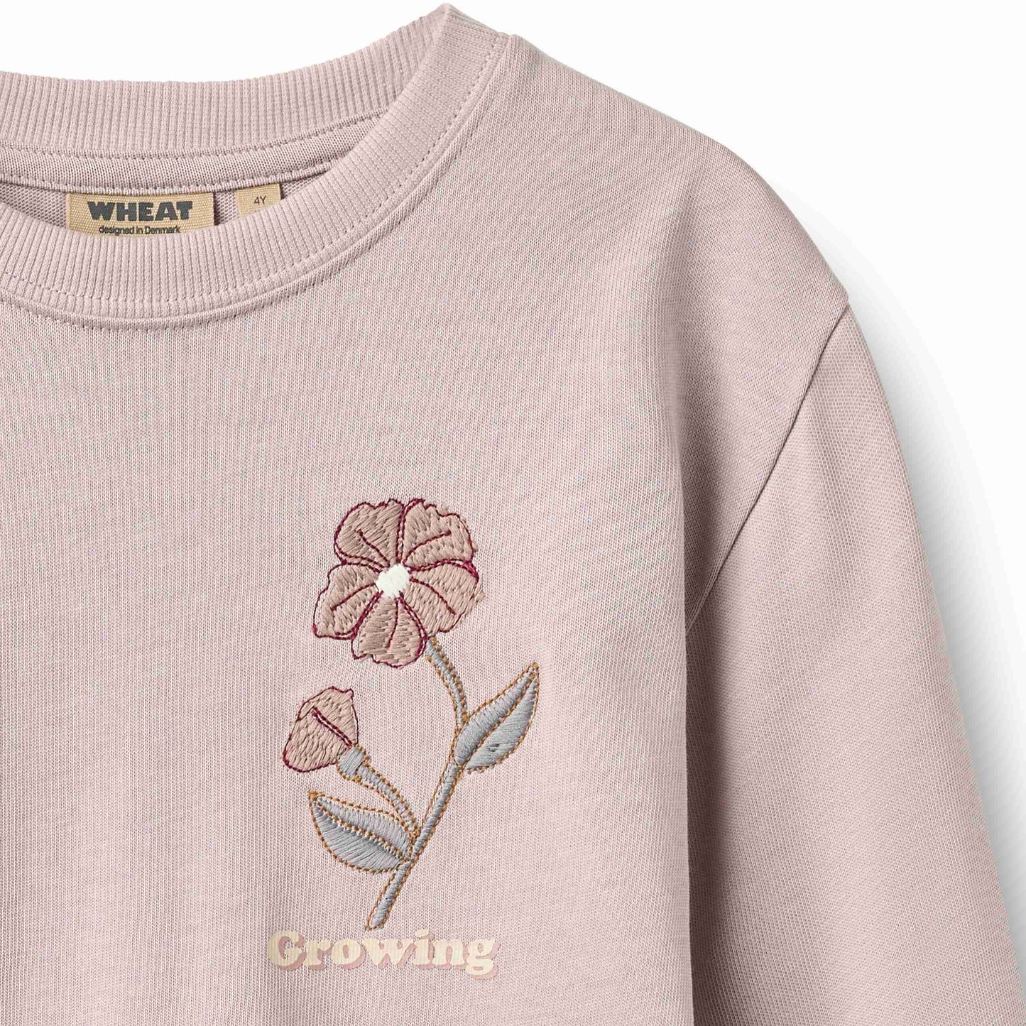 WHEAT LILAC EMBROIDERED FLOWER TEE