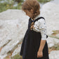 KIN & KIN NAVY FLORAL MOCKNECK T-SHIRT