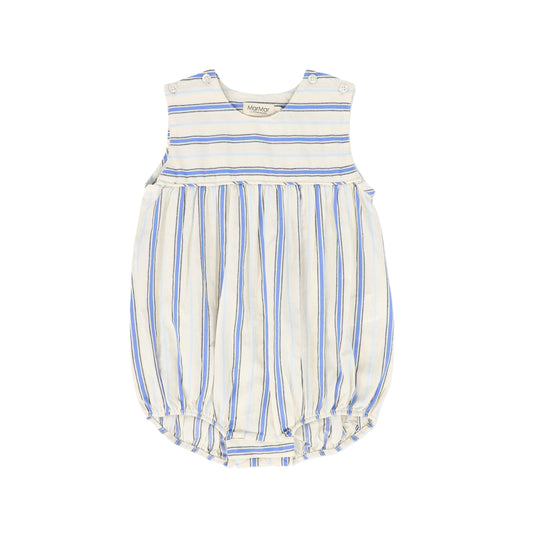 MARMAR COPENHAGEN BLUE/CREAM STRIPED ROMPER