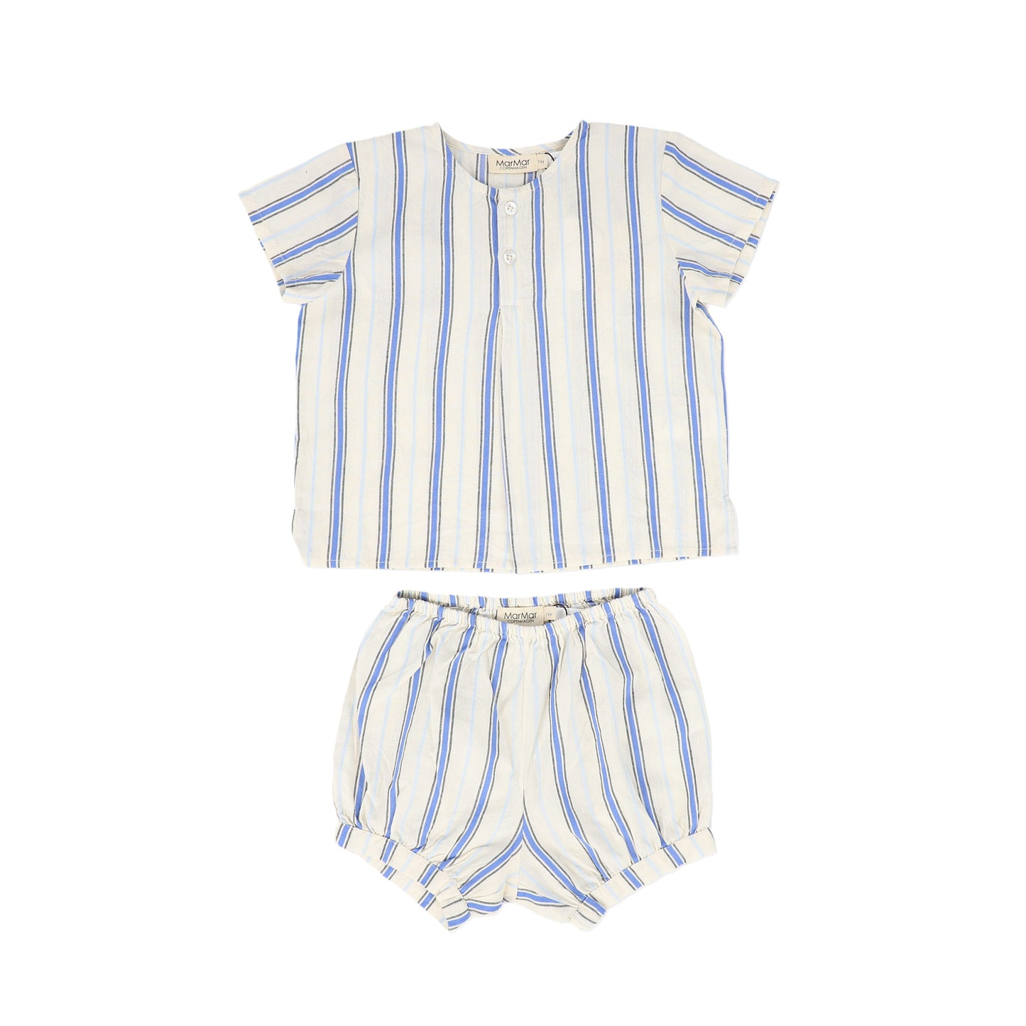 MARMAR COPENHAGEN BLUE/CREAM STRIPED BLOOMER SET