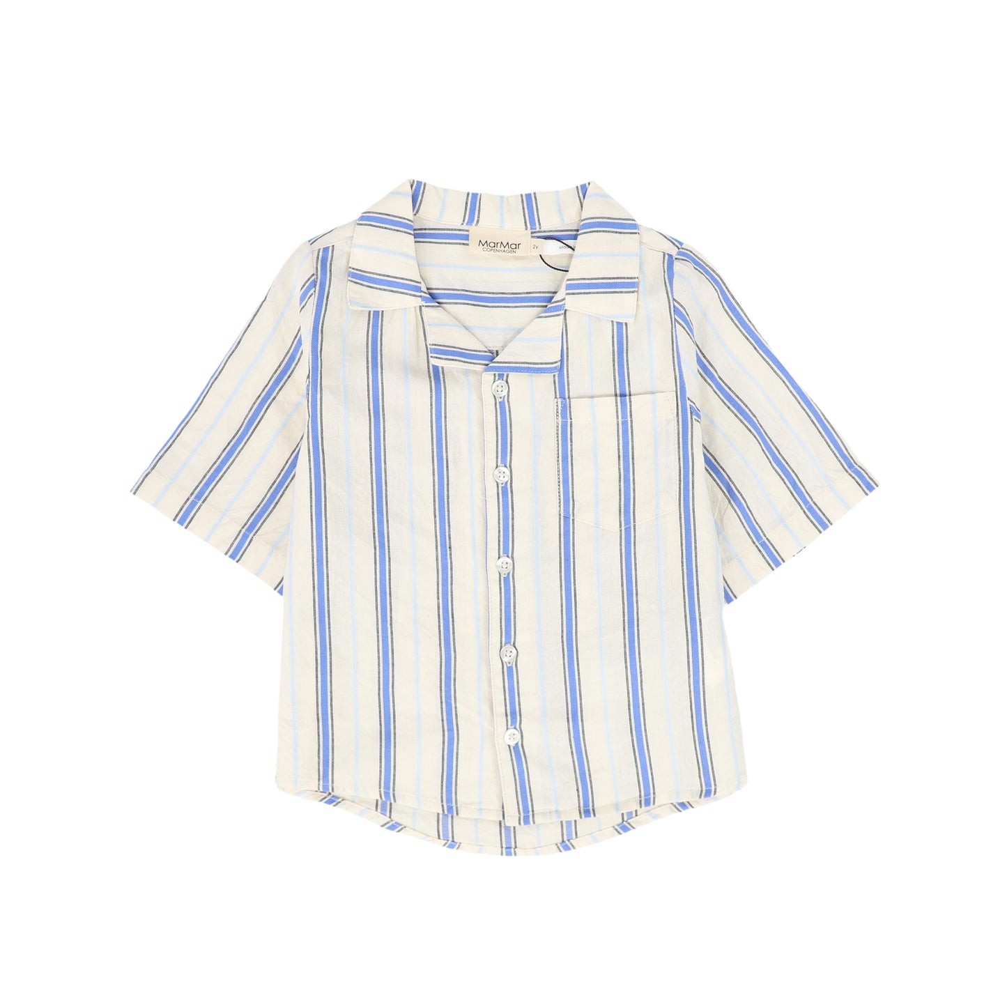 MARMAR COPENHAGEN BLUE/CREAM STRIPED COLLAR SHIRT