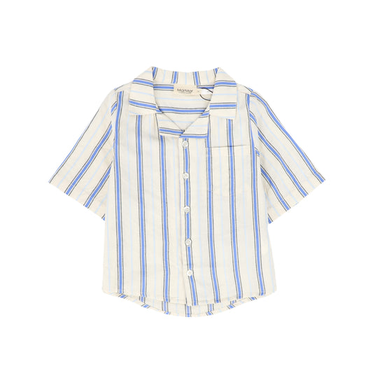 MARMAR COPENHAGEN BLUE/CREAM STRIPED COLLAR SHIRT