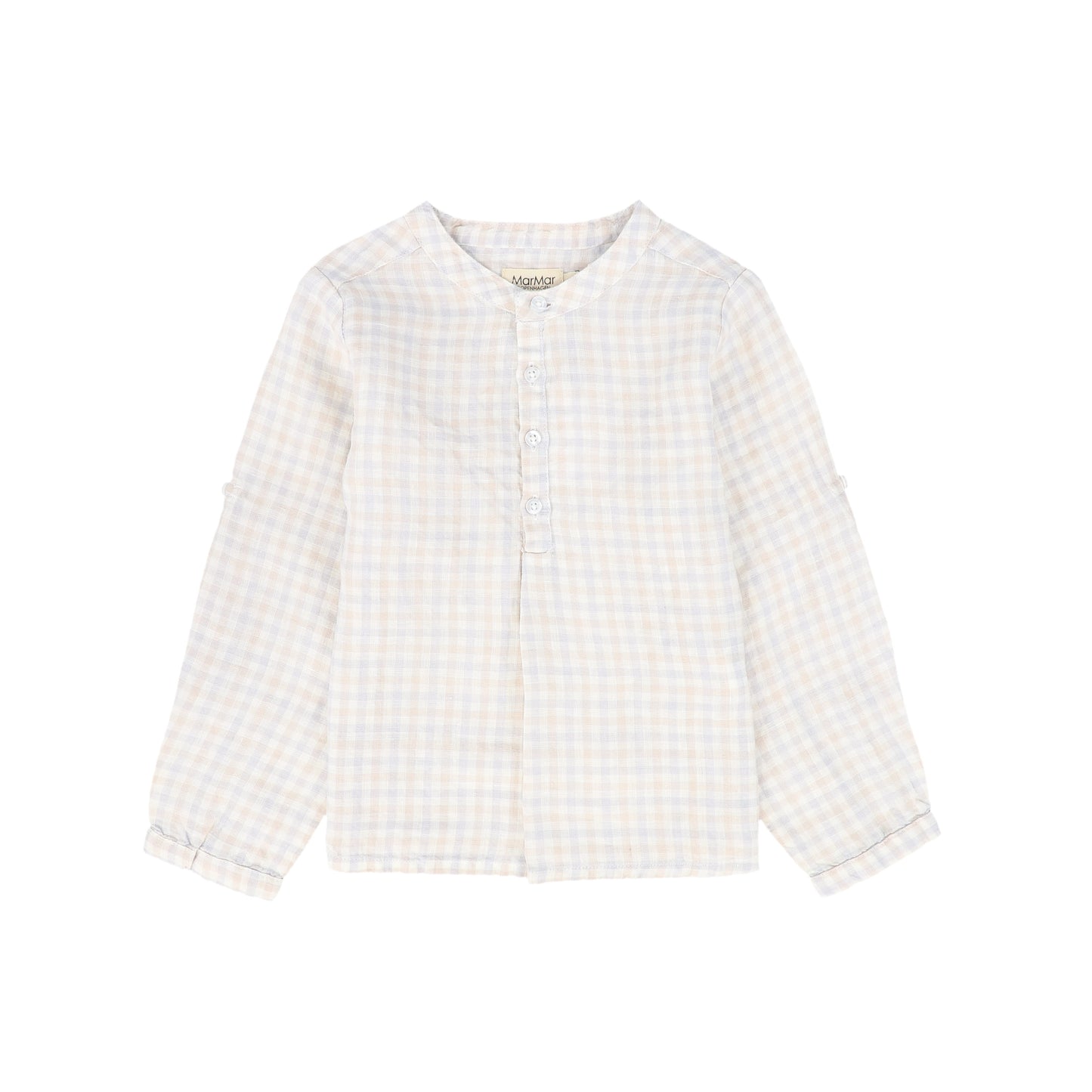 MARMAR COPENHAGEN PASTEL BROWN/BLUE CHECKED BUTTON SHIRT