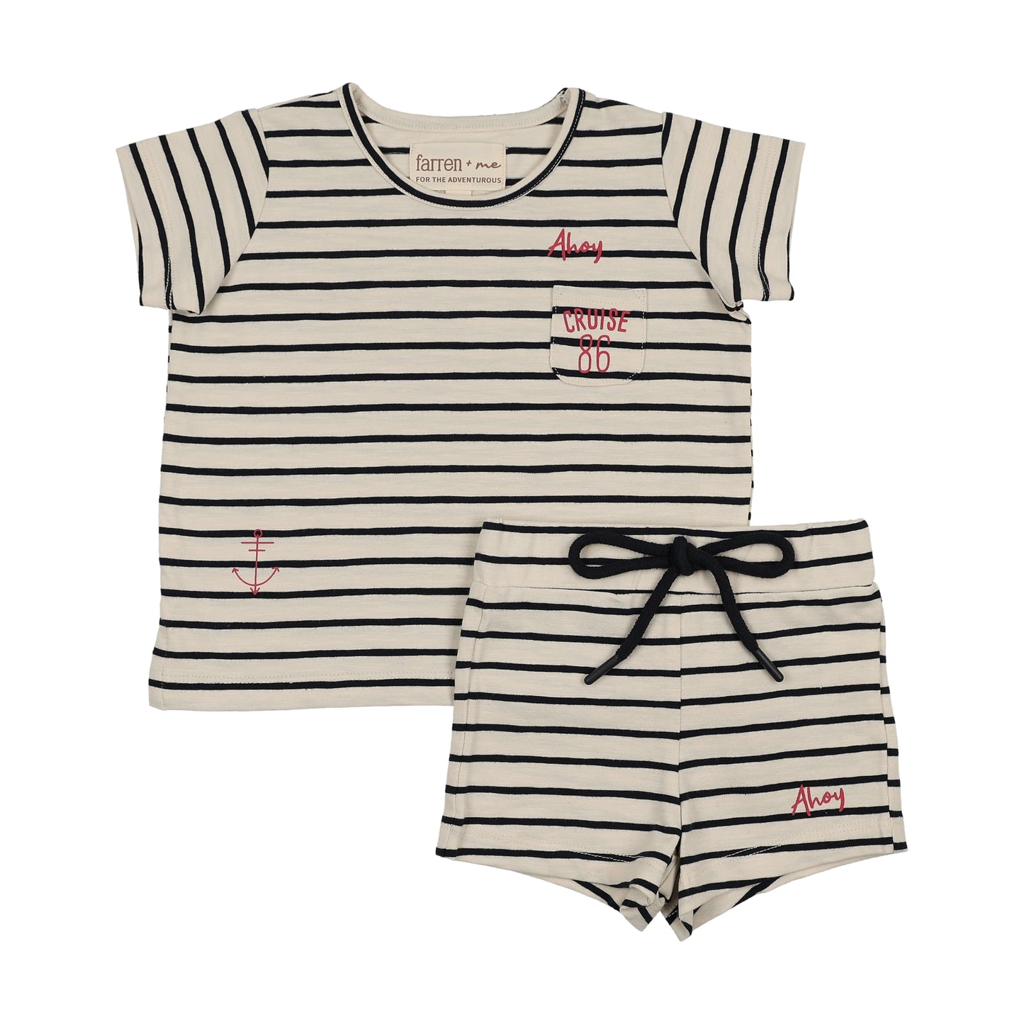 FARREN + ME NAVY STRIPED T-SHIRT SET