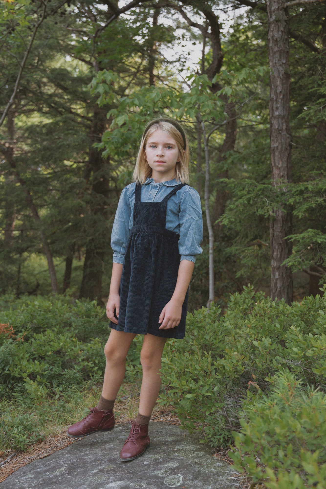 KIN & KIN NAVY CORDUROY SUSPENDER JUMPER