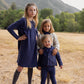 FARREN + ME BLUE WASHED PUFF SLEEVE DRESS