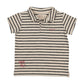 FARREN + ME NAVY STRIPED POLO T-SHIRT
