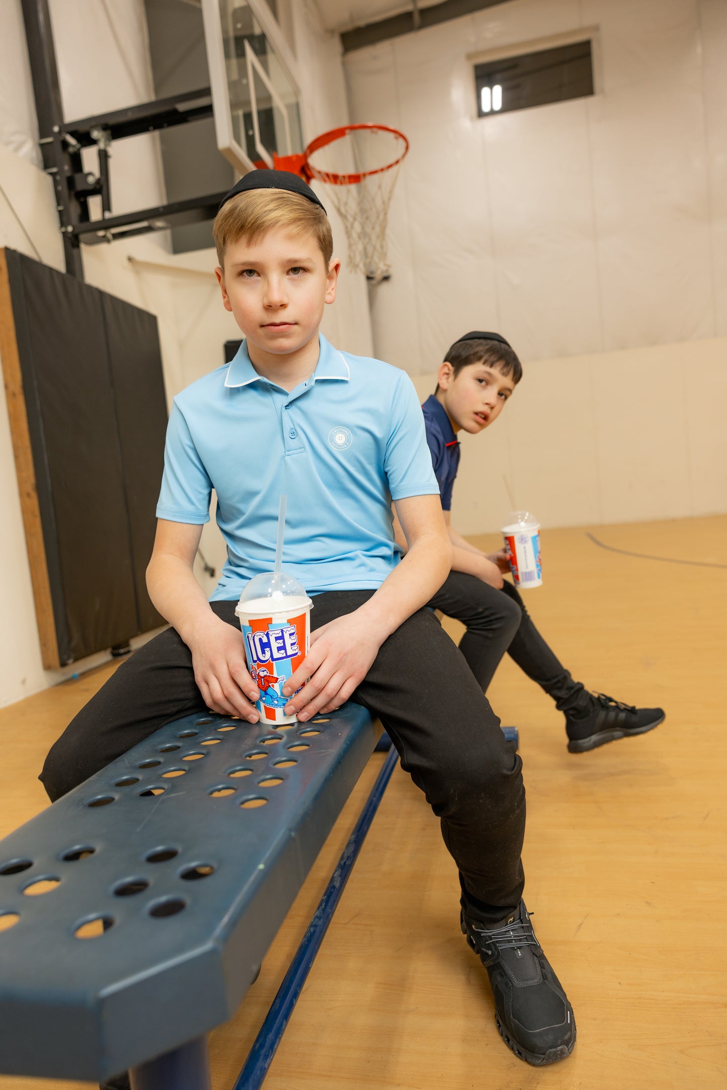 3 BUTTONS BLUE/WHITE COLOR POP POLO