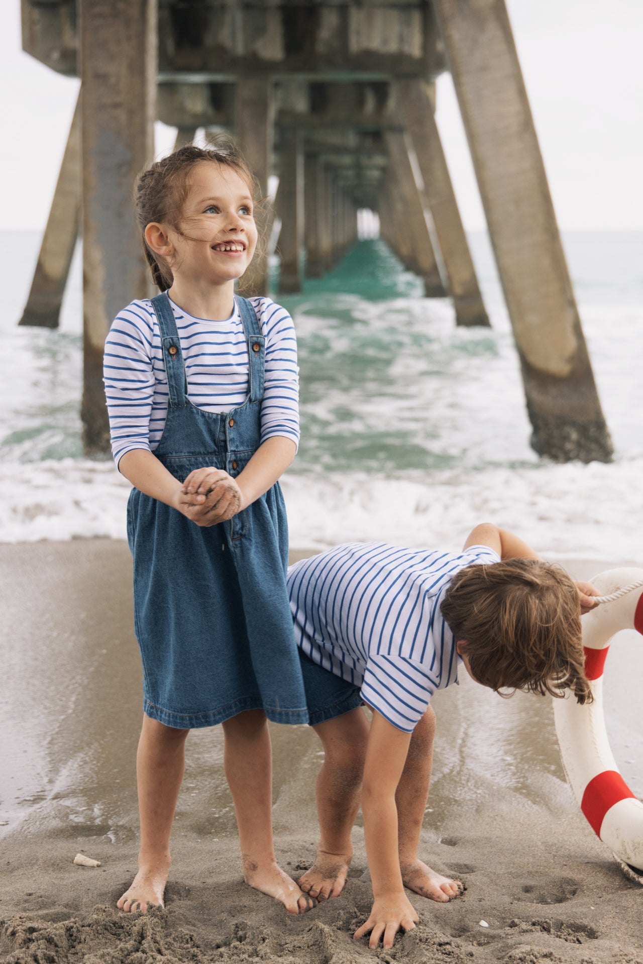 FARREN + ME BLUE DENIM SUSPENDER JUMPER