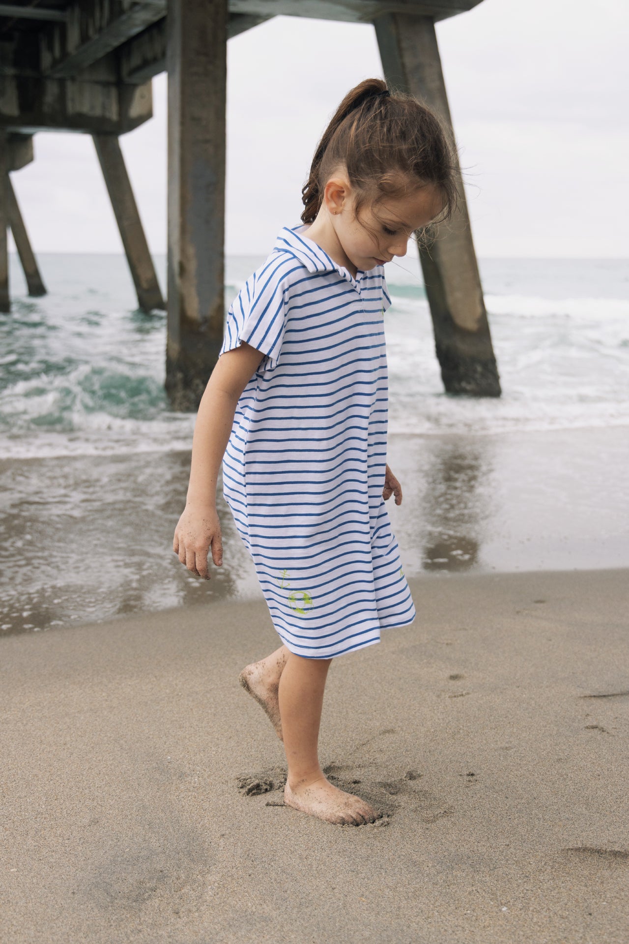 FARREN + ME ROYAL BLUE STRIPED DROP SHOULDER JUMPER
